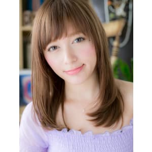 指通り◎斜めバングの美髪ストレート