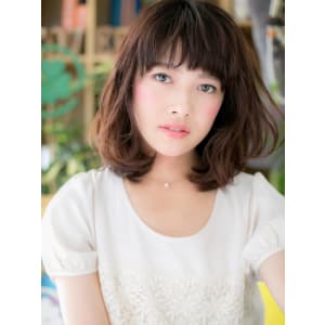 上品＆カジュアル☆斜めバングミディ