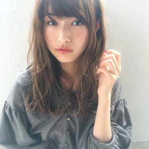 小顔フォギーグレージュデジタルパーマセミロング