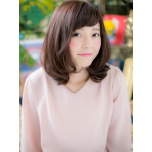 やわらかフォルム☆斜めバングｘワンカール