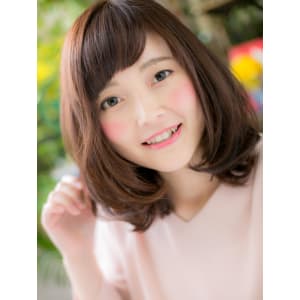 やわらかフォルム☆斜めバングｘワンカール