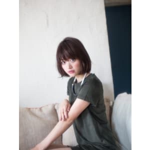 大人可愛い シースルーボブ