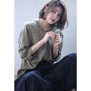 小顔ロブ柔らかラフウェーブ