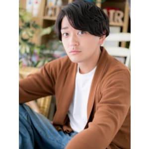 七三サイドパート◎無造作パーマ