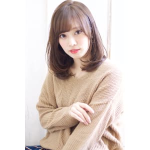 小顔流しバング ワンカールパーマ