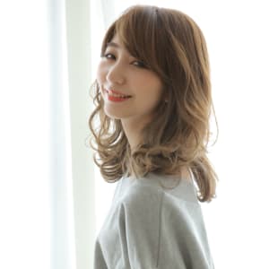 ゆるふわMIX★ハイ透明感アッシュセミロング