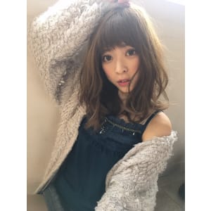 大人小顔ミディアッシュグレージュ