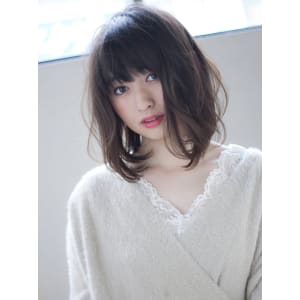 前下がりボブ×ニュアンスカールのデジタルパーマ