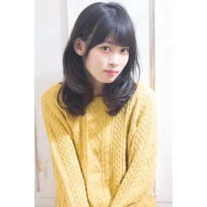 流しめバング　フェミニンパーマ
