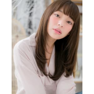 黒髪ｘ斜めバング☆小顔ストレート