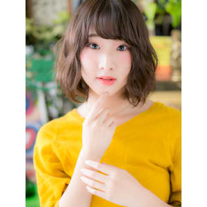 斜めバング☆ゆるふわ小顔ボブ