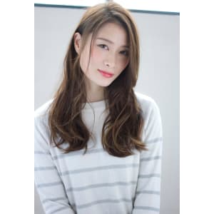大人の耳掛けロング　ニュアンスウェーブ　デジタルパーマ