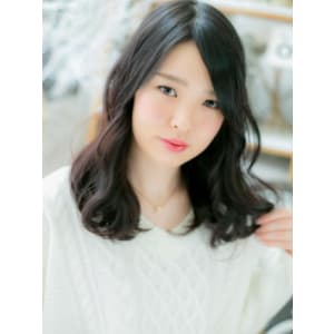 黒髪ツヤ感★ふんわりラフウェーブ