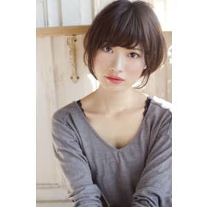 デジタルパーマでワンカールひし形ショートボブ　M１０