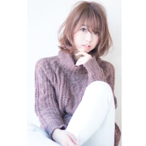 ミックスワンカールフェミニンひし形ボブ　AKI-249