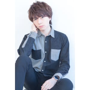 三浦翔平風ツーブロックマッシュグレージュカラーAKI-257