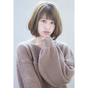透明感アッシュのボブ　ロブ　ワンカール