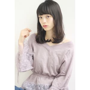 暗髪ダークアッシュ 揺れ毛束パーマ