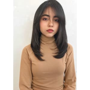 大人ワンカール愛されミディ会社規定でも大丈夫☆ネイビーグレイ