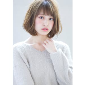 大人可愛いボブ　デジタルパーマ　ラベンダーカラー