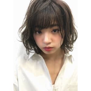 ミニボブゆるくしゃパーマ