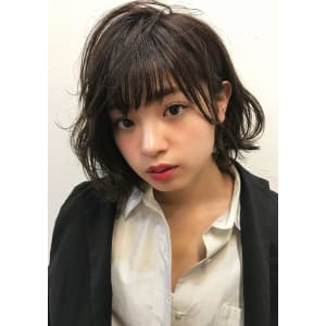 無造作ウェーブ低温デジタルパーマミニボブ