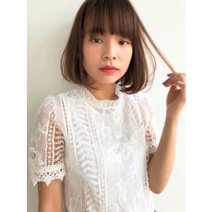 シースルーバング ショコラアッシュボブ