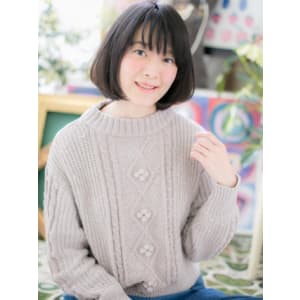 毛先にワンカール…ナチュラル前下がりボブ