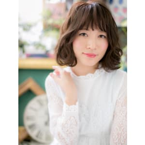 Aライン★くせ毛風やわふわミディ