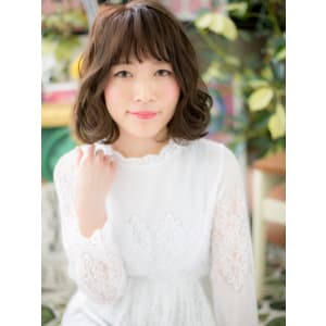 Aライン★くせ毛風やわふわミディ