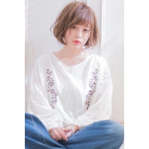 ベリーブルーのスプリングカラーショートボブ　 AKI-289