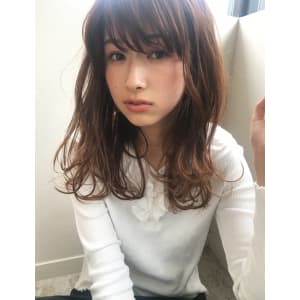 ラフウェーブラベンダーアッシュセミロング