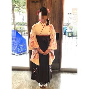 蒲田 卒業式　袴着付け　編み込みサイドダウンスタイル
