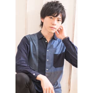 ダークアッシュビジネスショートレイヤーカット AKI-295
