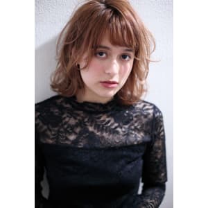 耳掛け外ハネとろみミディアムカール♪