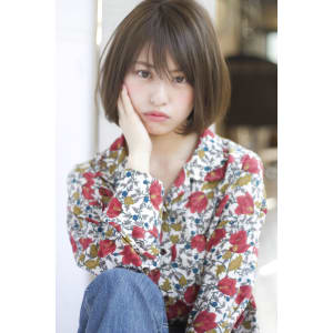 シースルーバング　大人かわいいボブ