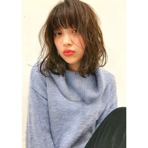 ゆるふわデジタルパーマ切りっぱなしボブ