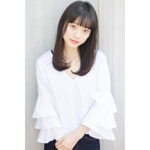 ツヤロング 小顔暗髪ヘア