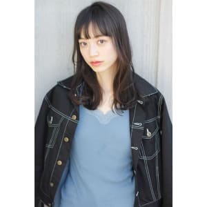 暗髪ロングヘア ミックスパーマ