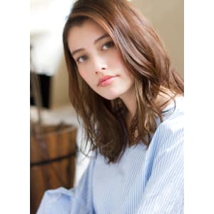 大人かわいいデジタルパーマ ハイライトカラー
