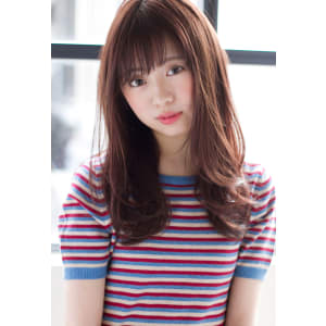 大人かわいいロング　ランダムカールの束感パーマラベンダー