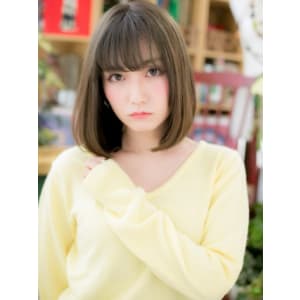  ツヤ感キラリ☆小顔ワンカールミディ
