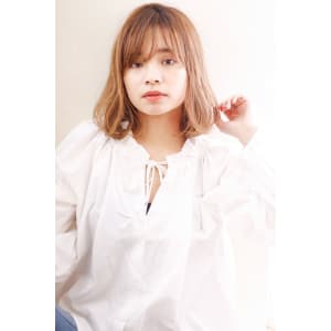 ナチュラルボブ シースルー小顔バングヘア
