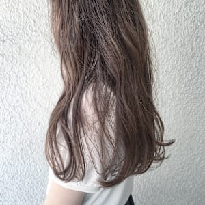 お客様スタイル♪クリーミーベージュのセミロング