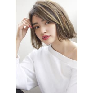 大人かわいい切りっぱなし風ボブ