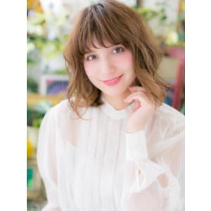 大人ハイライトxセミウェットウェーブ外ハネくびれボブ