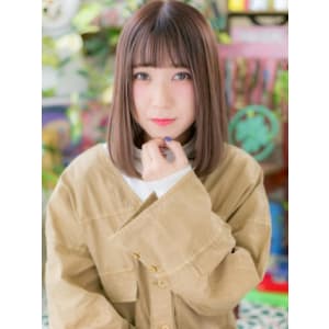 大人女子に♪シースルーバングx艶カラー小顔ワンカールボブディ