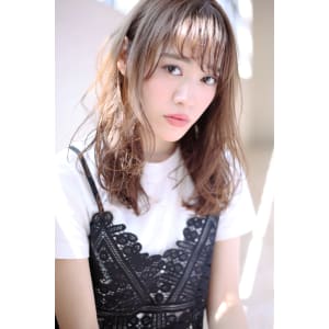 【重山祐亮】大人ウエーブの小顔流しバングロング♪