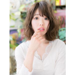ハッピー☆ガーリー★くせ毛風小顔セミディ