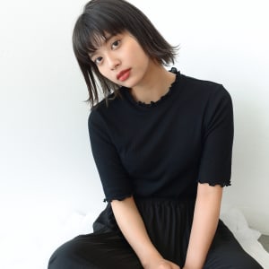 シースルーバング切りっぱなしボブ